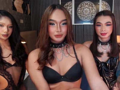 Witness four-way fun trans action with foursome MeatyCockAkira at helm