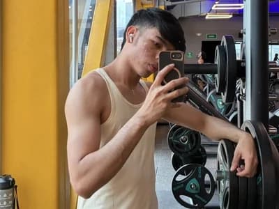 Witness skinny guys flaunt their physiques in intimate live cam sessions with The_Conquer.