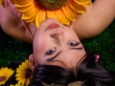 Topless teens expose breasts to girl MayyBonita