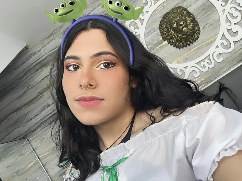 Femboy cam guys mid-stream
